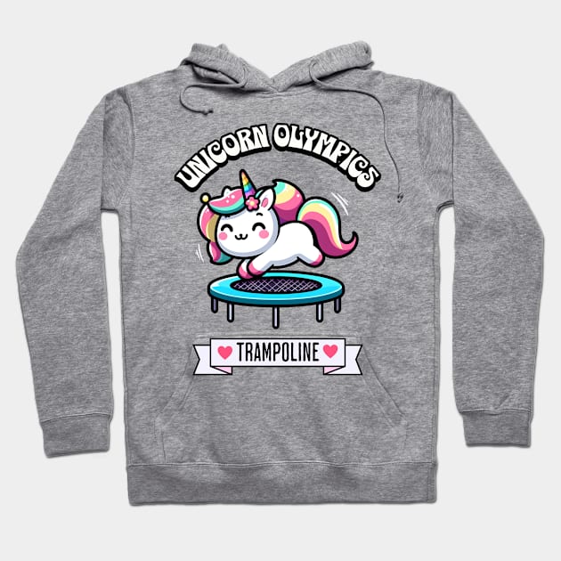 Trampoline Unicorn Olympics 🦄 - Bounce into Cuteness! Hoodie by Pink & Pretty